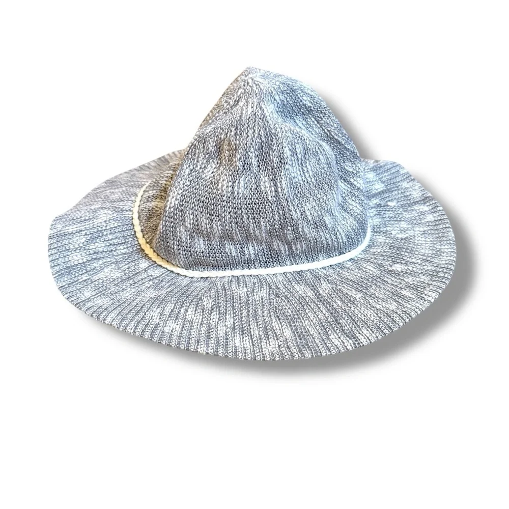 Altar'd State Knit Floppy Hat Women’s One Size Gray Wide Brim Beach‎ Boho